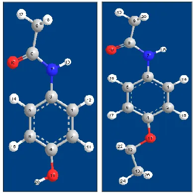 FIG. 1:  MINIMUM ENERGY STRUCTURES OF PA AND PH.  