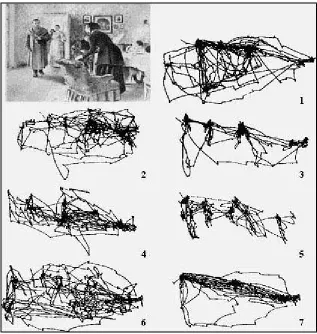 Figure 3-6: Seven records of eye movements by the same subject. Each record lasted 3 minutes