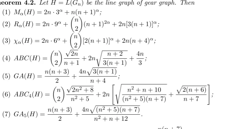 Table 11. The edge partition of line graph of gear graph
