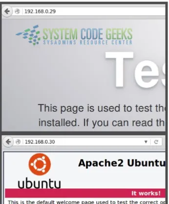 Figure 1.3: Apache test page in CentOS and Ubuntu
