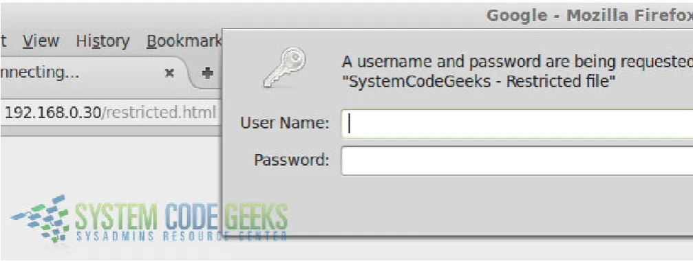 Figure 2.5: Browsing to the restricted page