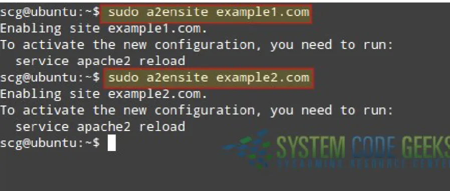 Figure 3.1: Enabling virtual hosts in Ubuntu