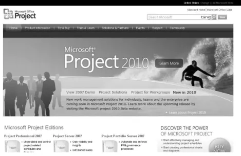 Figure A-5. Microsoft Office Project web site (www.microsoft.com/project) 