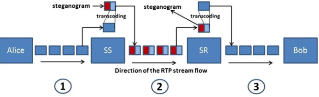 Fig. 6 The TranSteg concept – scenario S4 (SS – Steganogram Sender; SR – Steganogram Receiver)