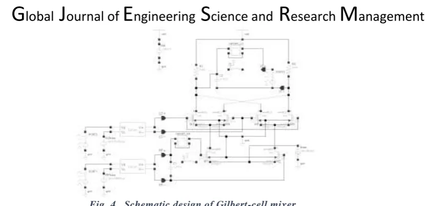 Fig. 4.  Schematic design of Gilbert-cell mixer. 