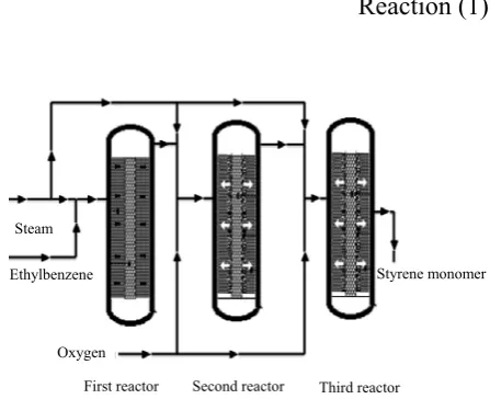 Figure 1. Schematic of styrene monomer reactors. 