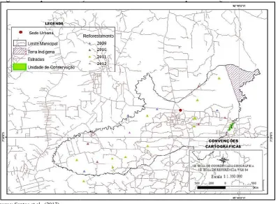 Figure 1. Map of location Figure 1. Map of location of reforestation in Paragominas   