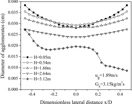 Figure 3. Computed instantaneous concentrations of particle agglomerates. 