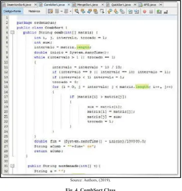 Fig. 4. CombSort Class  