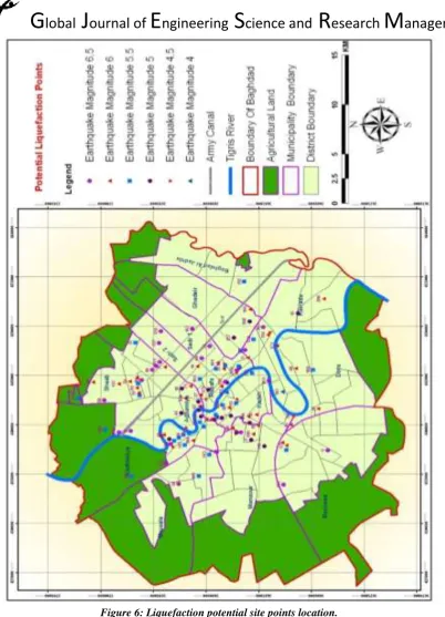 Figure 6: Liquefaction potential site points location. 