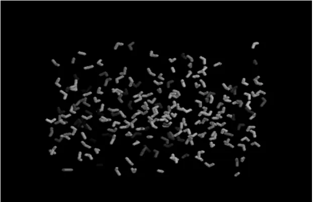 Figure 1. Computer generated image of a methanol-water box 