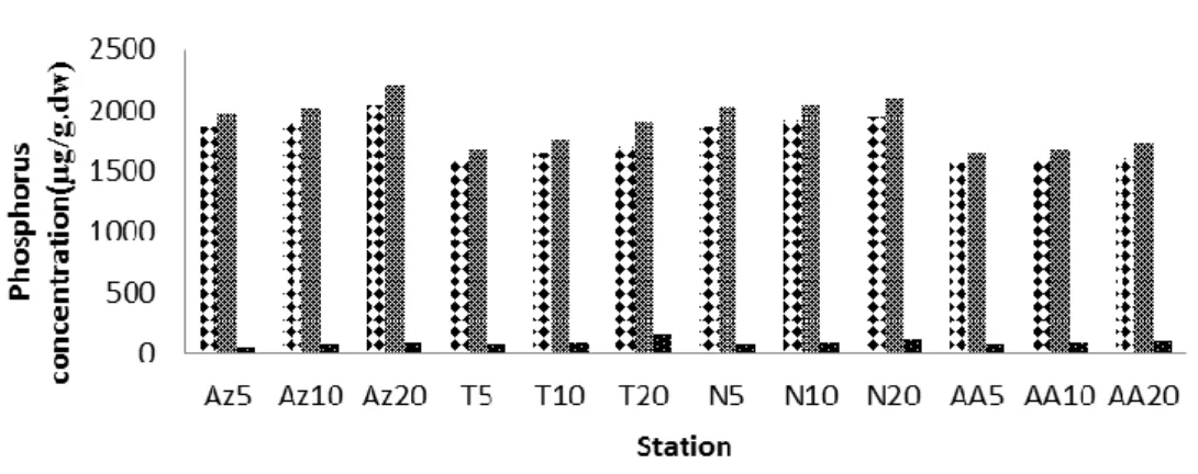 Figure  6:  The  variation  of  Ca/bioavailable-P  and  TP  between  the  stations  in  marine  sediment  Caspian Sea-Iranian coast, winter (2014)