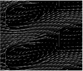 Figure 11. Flow vectors on the 1m elevated plane 