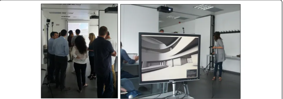 Fig. 8 Views of the parts of the building visualized in VR. Some parts of building that had spatial complexity or were about the façade andexterior look of the building were chosen for architectural design review