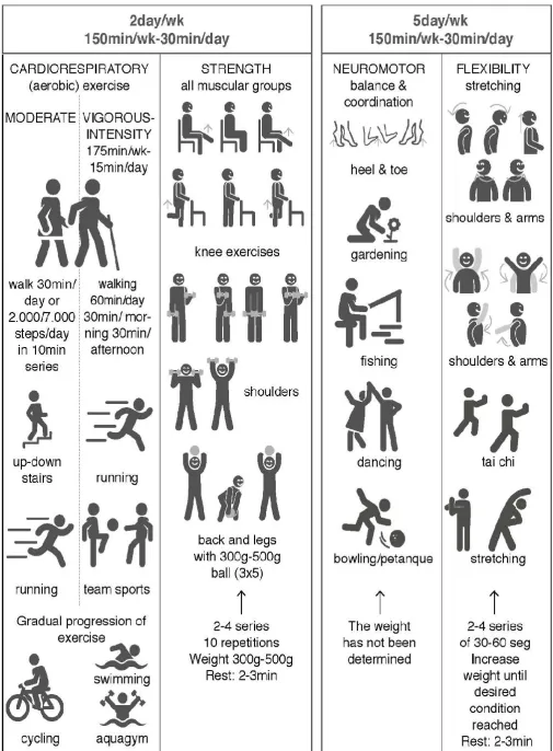 Figure 1. Physical activity plan suggested a basic program for people over 65, by Author 