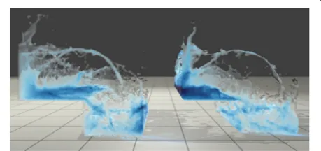 Fig. 12 Our direct particle-based rendering against isotropic kernel[34] (left, our direct rendering; right, MC)