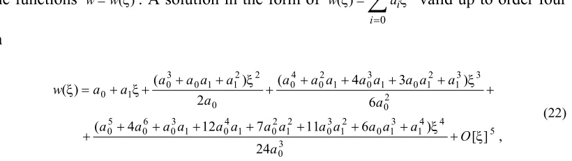 Table 4. Some special polynomial solutions for the series eq.(22). The first, the fifth                      and the last series converges fast