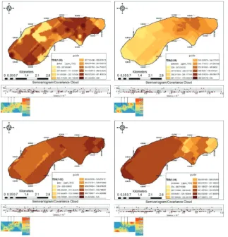 Figure 4. Spatial changes of TDSs in drinking water resources of Ilam city in different seasons in 2009.