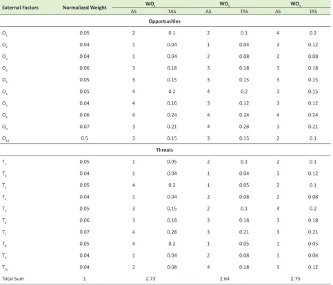 Table 8. Prioritized WO strategies