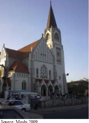 Figure 6 shows St. Joseph Cathedral built in Dar es Salaam in 18th century enjoying benefits of low density human settlements without the need of artificial indoor cooling systems