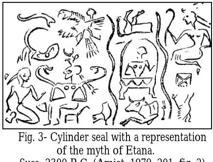 Fig. 3- Cylinder seal with a representation of the myth of Etana. 