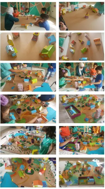 Figure  6. Group -B- members create a model for their ideal city during the workshop. Source: (researchers,  2017) 