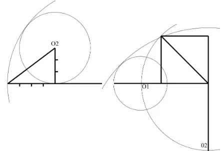 Fig. 1: Left: Drawing Method of a pre-Islamic Arch in Iran (Ghyka(1977:23). Right: drawing Method of o-haft arch (Pirnia 2008: 103)