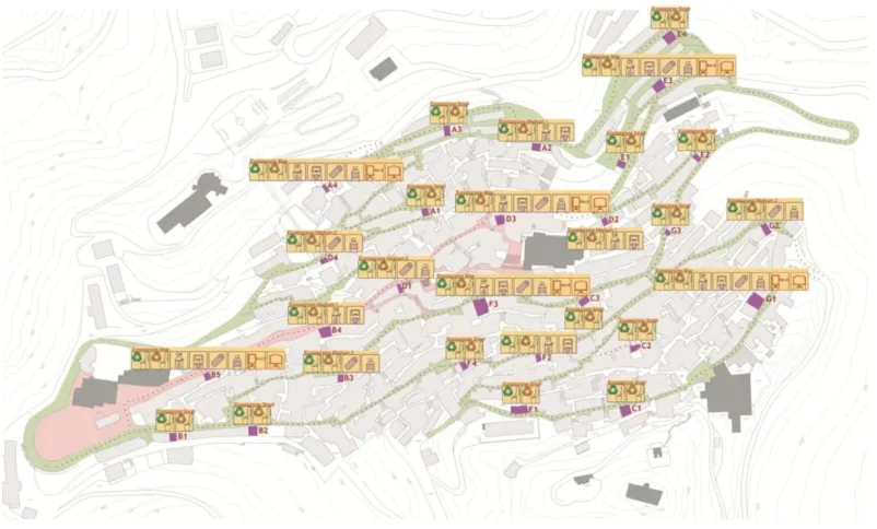 Fig. 7: Network of the Foreseen Eco-Stations. Drawing by Pietro Di Bella  
