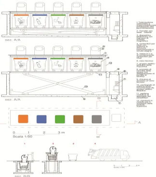 Fig. 2: Section of Underground Bins Drawing by Guglielmo Di Chiara  