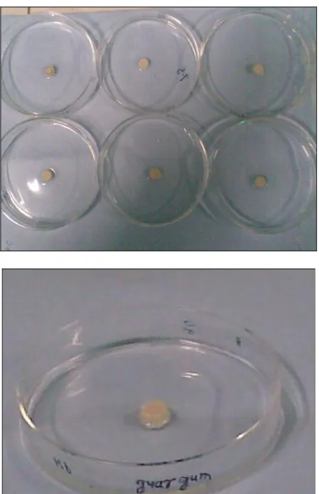FIG. 4: SWELLING INDEX PROFILE FOR GUAR GUM BASED TABLETS 