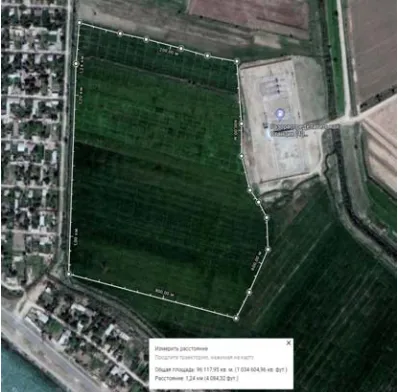 Figure 10: Experiment area with size 96117 m2. 