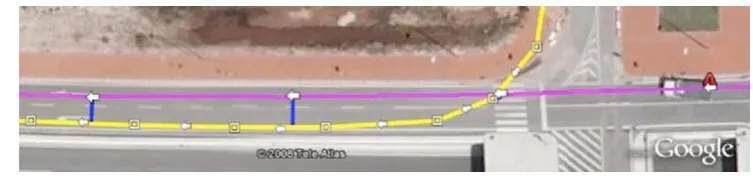 Fig. 7 Concept of tolerancelink. There is one link withoutbeing matched by any tracepoint between two consecutivematched links