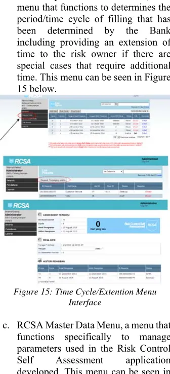 Figure 15: Time Cycle/Extention Menu Interface 
