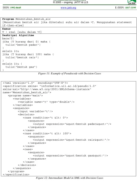 Figure 12: Intermediate Model in XML with Decision Cases 