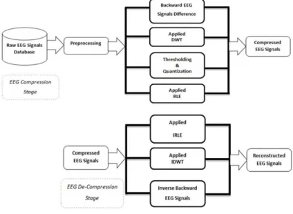 Figure 4: Two Stages of EEG Signals processing – Compression and Decompression (Reconstruction) 