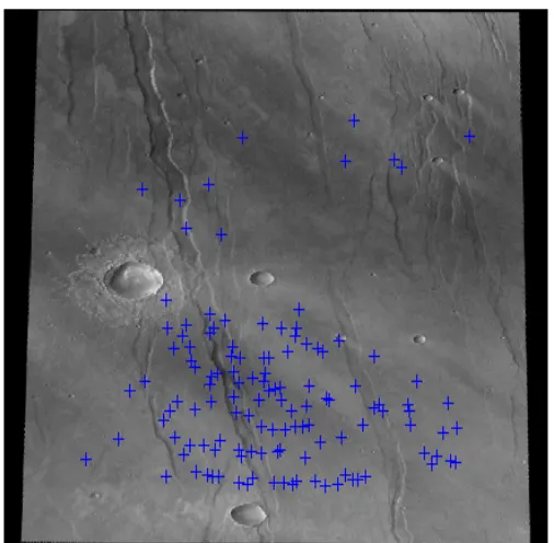Figure 8.  Key Points Of The Reference Image (Mars Image). 