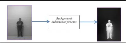 Figure 6: Description Preprocessing stages: grayscale current frame, background subtraction and Cropping 