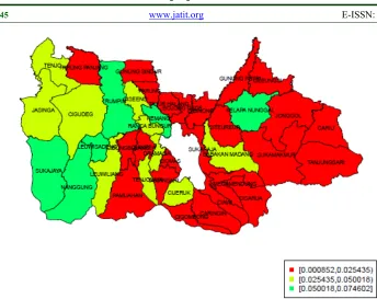 Figure 5: The Distribution of The Poverty Severity in The Bogor Regency 