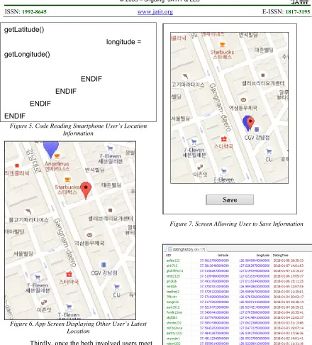 Figure 7. Screen Allowing User to Save Information 