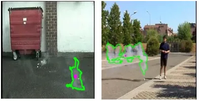 Figure 9 Contain Group (4) ,Representing The Tracked Smoke Objects And Drawn Boundaries 