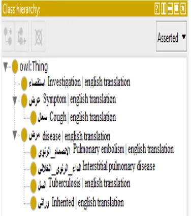 Figure 3: Protégé snapshot of the class hierarchy. 
