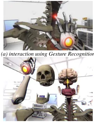 Figure 7. World of Comenius – Use Leap Motion Interact with the Virtual human body with just hands [15]  