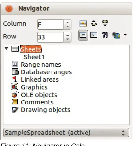 Figure 11: Navigator in Calc
