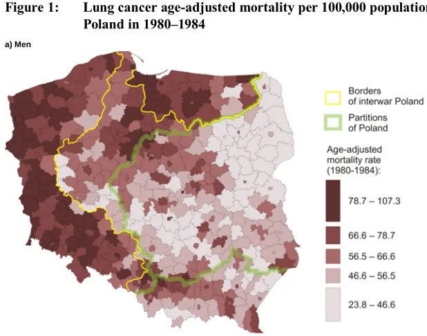 Figure 1: Lung cancer age-adjusted mortality per 100,000 population in