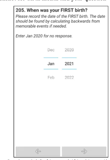 Figure 1: Screenshot for birth month and year question