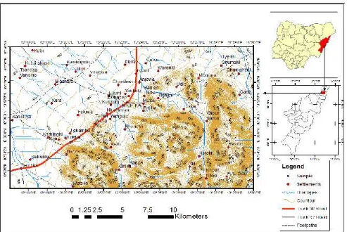 Figure 1 Topographic map of Michika and its Environs.