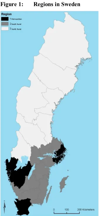Figure 1: Regions in Sweden