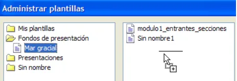 cuadro superior: si las plantillas o los documentos.