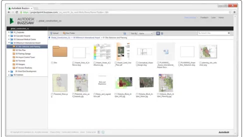 Fig. 1 Snapshot of Autodesk Buzzsaw document repository (Source: www.autodesk.com)
