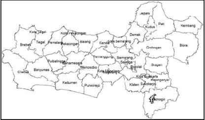 Figure 3. Map Of The Central Java Province 